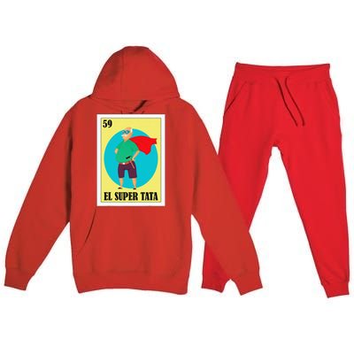 Funny Mexican Grandpa Design El Super Tata Premium Hooded Sweatsuit Set