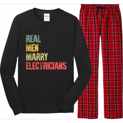 Funny Marriage Gift Real Marry Electricians Groom Cool Gift Long Sleeve Pajama Set