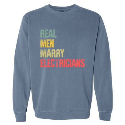 Funny Marriage Gift Real Marry Electricians Groom Cool Gift Garment-Dyed Sweatshirt