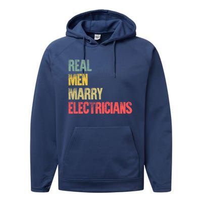 Funny Marriage Gift Real Marry Electricians Groom Cool Gift Performance Fleece Hoodie