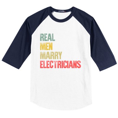 Funny Marriage Gift Real Marry Electricians Groom Cool Gift Baseball Sleeve Shirt