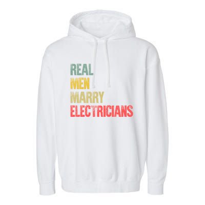 Funny Marriage Gift Real Marry Electricians Groom Cool Gift Garment-Dyed Fleece Hoodie