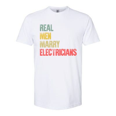 Funny Marriage Gift Real Marry Electricians Groom Cool Gift Softstyle CVC T-Shirt