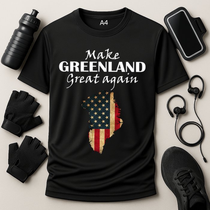 Funny Make Greenland Great Again Cooling Performance Crew T-Shirt