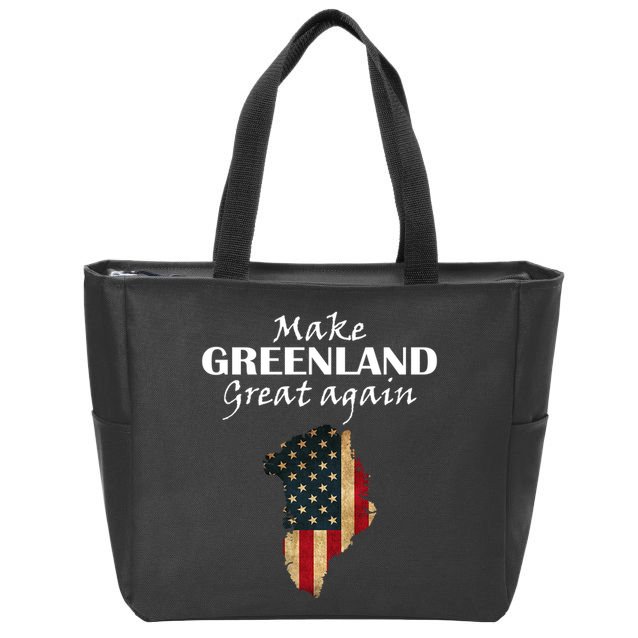 Funny Make Greenland Great Again Zip Tote Bag