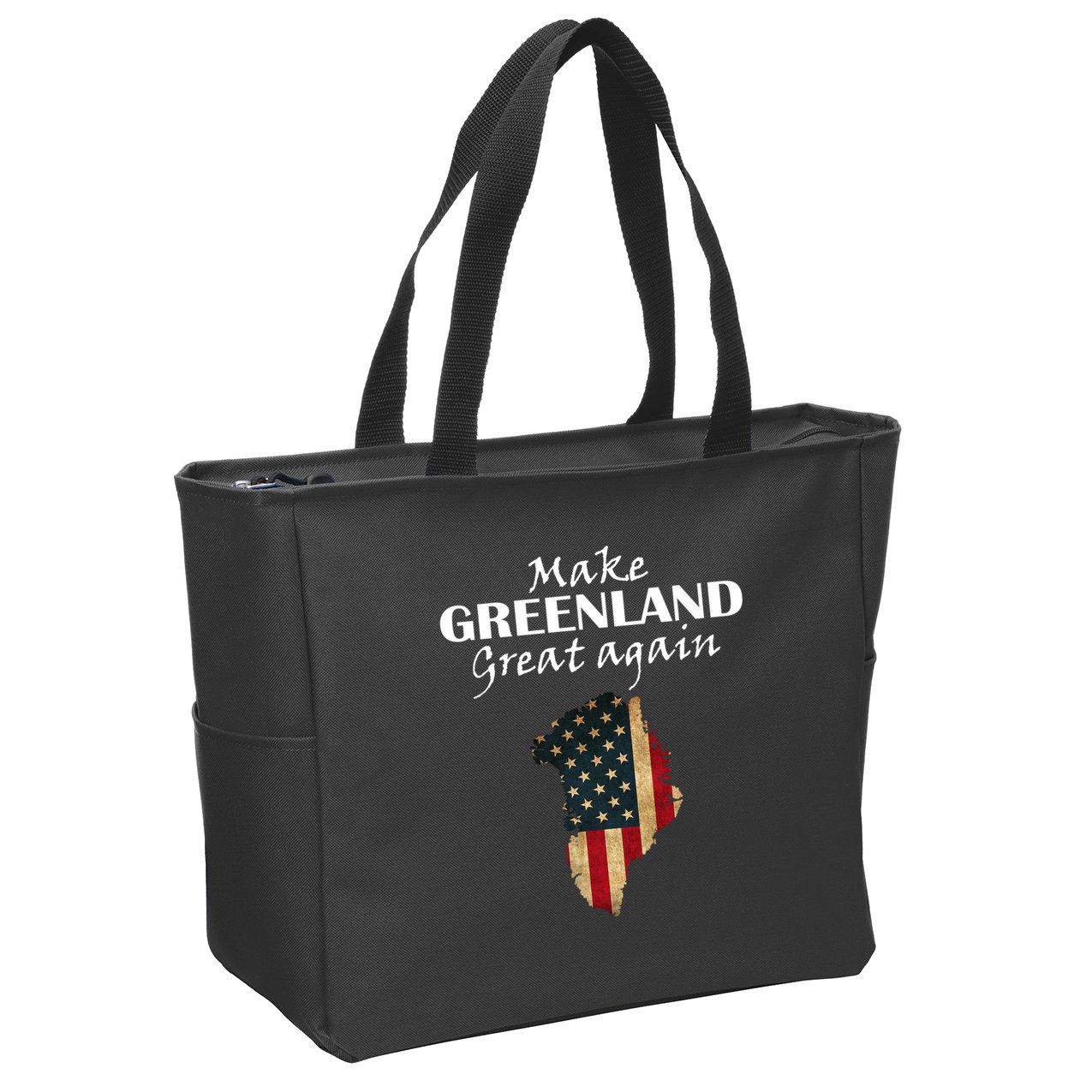 Funny Make Greenland Great Again Zip Tote Bag