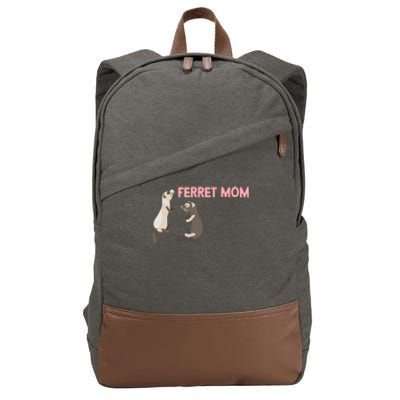 Ferret Mom Gift Cotton Canvas Backpack