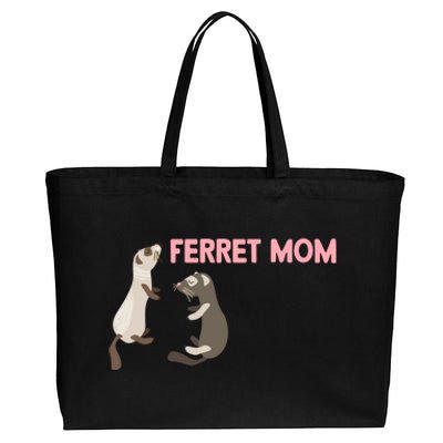 Ferret Mom Gift Cotton Canvas Jumbo Tote