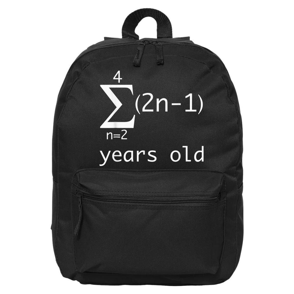 Funny Math Geek Shirt-15th Birthday 15 Years Old Boy, Girl 16 in Basic Backpack