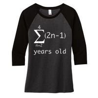 Funny Math Geek Shirt-15th Birthday 15 Years Old Boy, Girl Women's Tri-Blend 3/4-Sleeve Raglan Shirt