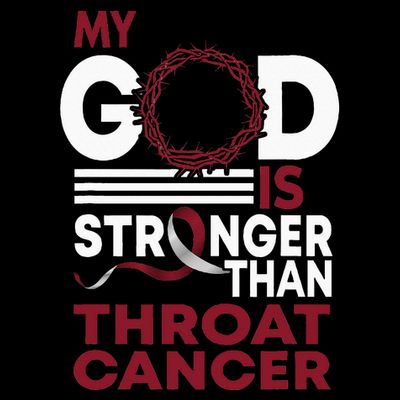 Faith My God Is Stronger Than Throat Cancer Awareness Ribbon T-Shirt
