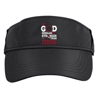 Faith My God Is Stronger Than Throat Cancer Awareness Ribbon Adult Drive Performance Visor