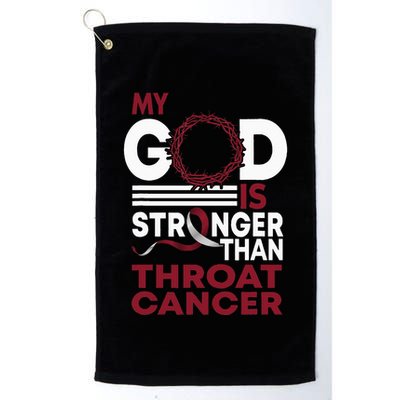 Faith My God Is Stronger Than Throat Cancer Awareness Ribbon Golf Towel