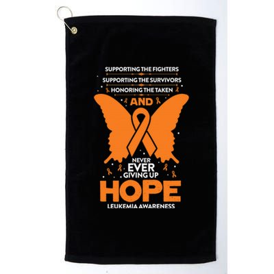 Faith My God Is Stronger Than Leukemia Awareness Ribbon Platinum Collection Golf Towel