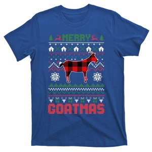 Funny Merry Goatmas Ugly Christmas Sweater Goat Santa Hat Gift T-Shirt