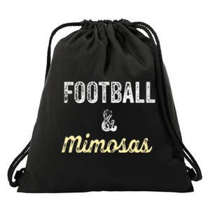 Football & Mimosas Gift Game Day Sunday Mom Wife Sports Drawstring Bag