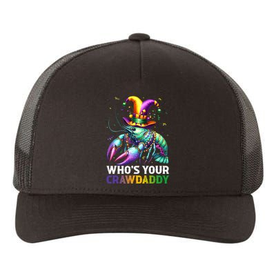 Funny Mardi Gras Whos Your Crawdaddy Crawfish Jester Beads Yupoong Adult 5-Panel Trucker Hat