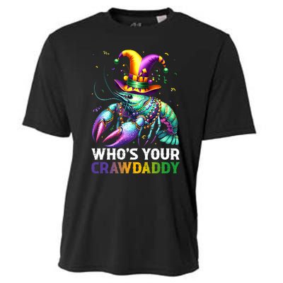 Funny Mardi Gras Whos Your Crawdaddy Crawfish Jester Beads Cooling Performance Crew T-Shirt