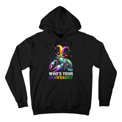 Funny Mardi Gras Whos Your Crawdaddy Crawfish Jester Beads Hoodie