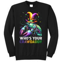 Funny Mardi Gras Whos Your Crawdaddy Crawfish Jester Beads Sweatshirt