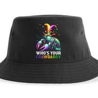 Funny Mardi Gras Whos Your Crawdaddy Crawfish Jester Beads Sustainable Bucket Hat