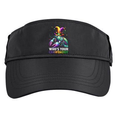 Funny Mardi Gras Whos Your Crawdaddy Crawfish Jester Beads Adult Drive Performance Visor