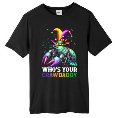 Funny Mardi Gras Whos Your Crawdaddy Crawfish Jester Beads Tall Fusion ChromaSoft Performance T-Shirt