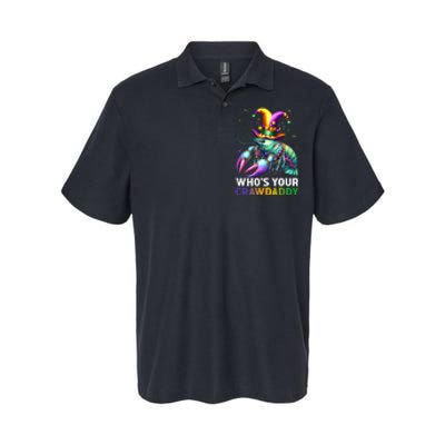 Funny Mardi Gras Whos Your Crawdaddy Crawfish Jester Beads Softstyle Adult Sport Polo