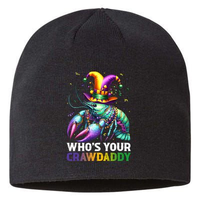 Funny Mardi Gras Whos Your Crawdaddy Crawfish Jester Beads Sustainable Beanie