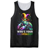 Funny Mardi Gras Whos Your Crawdaddy Crawfish Jester Beads Mesh Reversible Basketball Jersey Tank