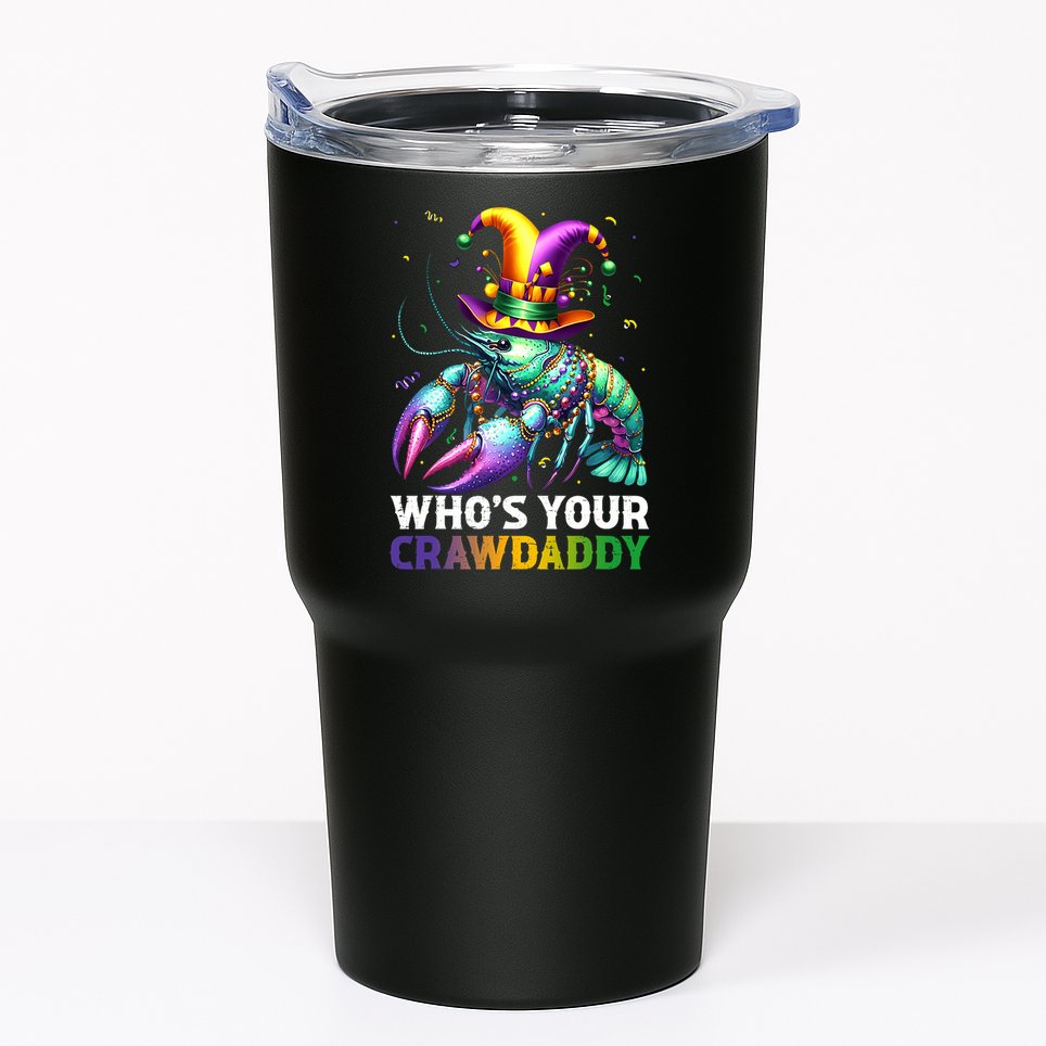 Funny Mardi Gras Whos Your Crawdaddy Crawfish Jester Beads Tumbler