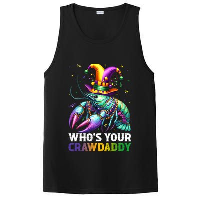 Funny Mardi Gras Whos Your Crawdaddy Crawfish Jester Beads PosiCharge Competitor Tank
