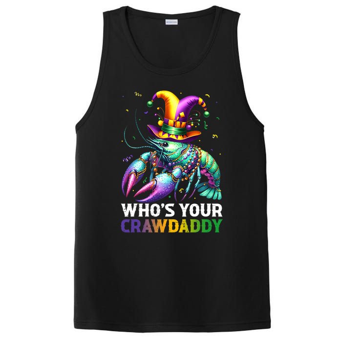 Funny Mardi Gras Whos Your Crawdaddy Crawfish Jester Beads PosiCharge Competitor Tank