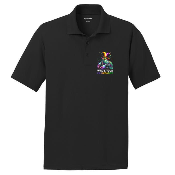 Funny Mardi Gras Whos Your Crawdaddy Crawfish Jester Beads PosiCharge RacerMesh Polo