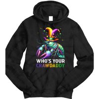 Funny Mardi Gras Whos Your Crawdaddy Crawfish Jester Beads Tie Dye Hoodie