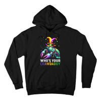 Funny Mardi Gras Whos Your Crawdaddy Crawfish Jester Beads Tall Hoodie