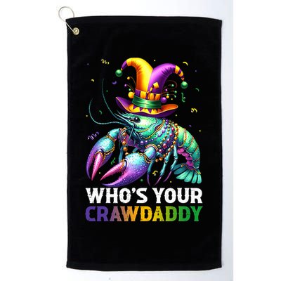Funny Mardi Gras Whos Your Crawdaddy Crawfish Jester Beads Golf Towel