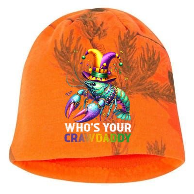 Funny Mardi Gras Whos Your Crawdaddy Crawfish Jester Beads Kati - Camo Knit Beanie