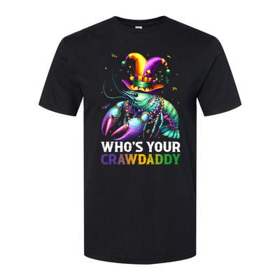 Funny Mardi Gras Whos Your Crawdaddy Crawfish Jester Beads Softstyle CVC T-Shirt