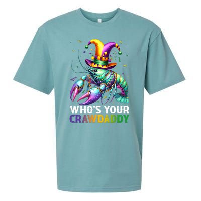 Funny Mardi Gras Whos Your Crawdaddy Crawfish Jester Beads Sueded Cloud Jersey T-Shirt