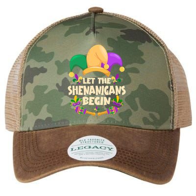 Funny Mardi Gras Let The Shenanigans Begin Legacy Tie Dye Trucker Hat