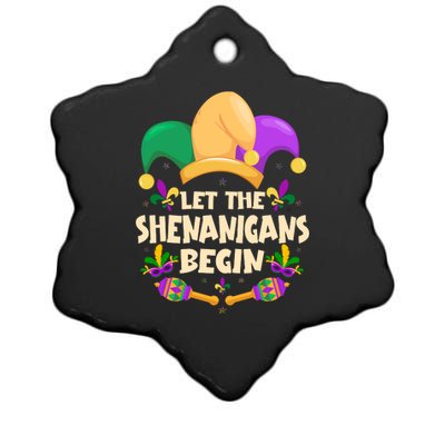 Funny Mardi Gras Let The Shenanigans Begin Ceramic Star Ornament