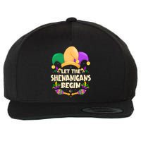 Funny Mardi Gras Let The Shenanigans Begin Wool Snapback Cap