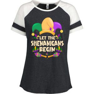 Funny Mardi Gras Let The Shenanigans Begin Enza Ladies Jersey Colorblock Tee