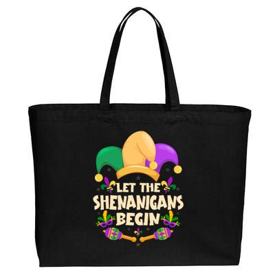 Funny Mardi Gras Let The Shenanigans Begin Cotton Canvas Jumbo Tote