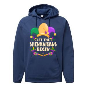 Funny Mardi Gras Let The Shenanigans Begin Performance Fleece Hoodie