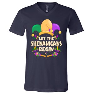 Funny Mardi Gras Let The Shenanigans Begin V-Neck T-Shirt