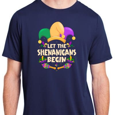 Funny Mardi Gras Let The Shenanigans Begin Adult ChromaSoft Performance T-Shirt