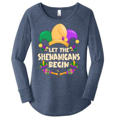 Funny Mardi Gras Let The Shenanigans Begin Women's Perfect Tri Tunic Long Sleeve Shirt