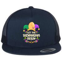 Funny Mardi Gras Let The Shenanigans Begin Flat Bill Trucker Hat